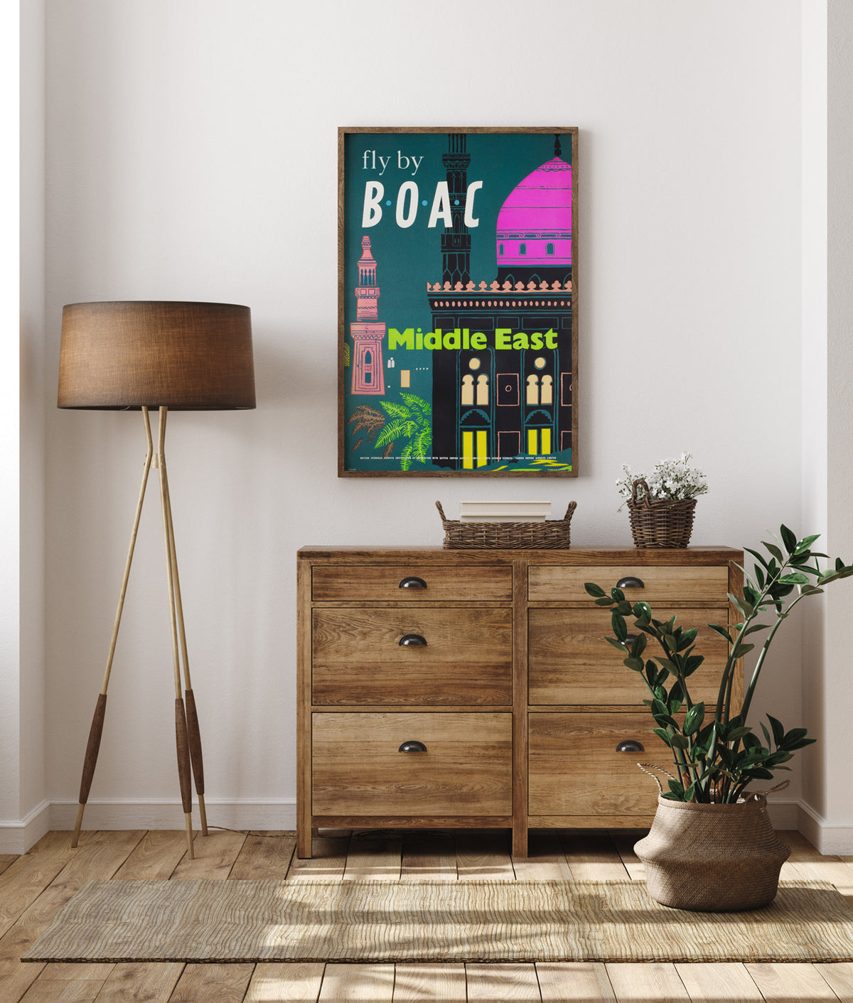 BOAC Middle East c1955 Travel Advertising Poster, Philip Sharland and Dick Negus