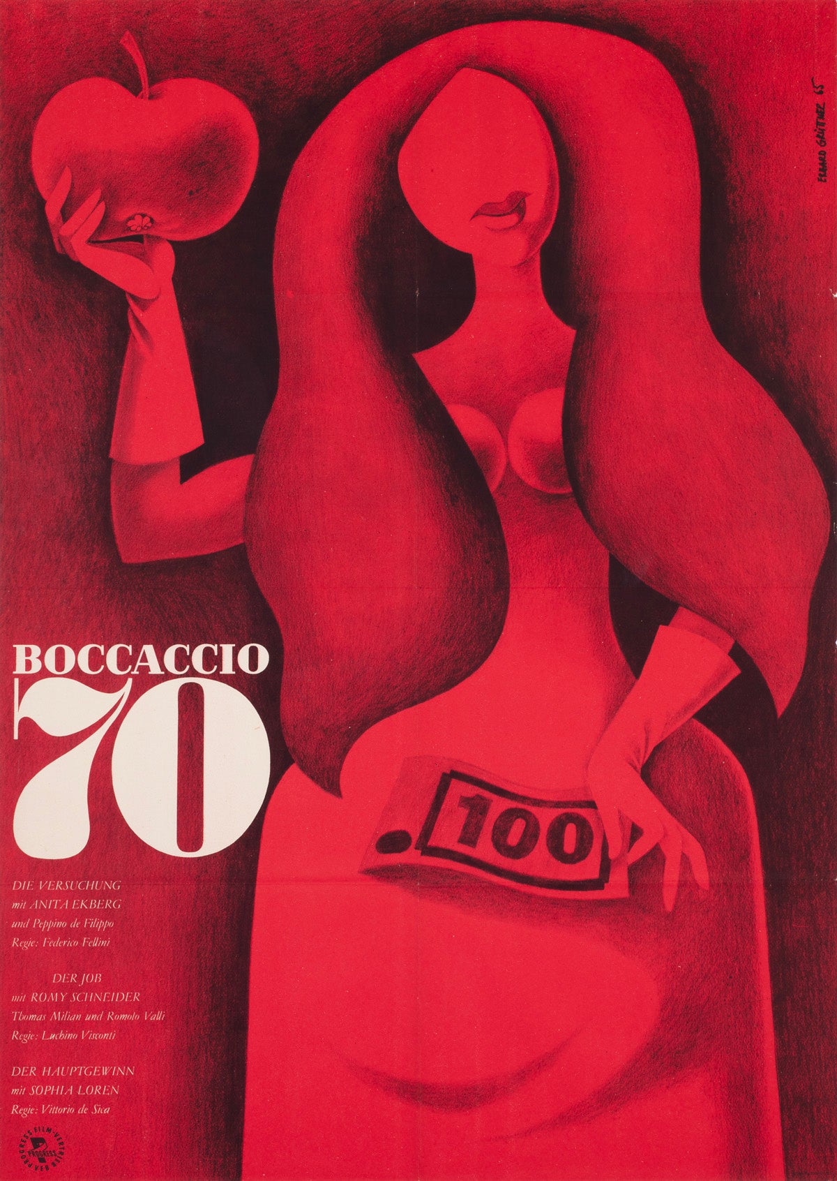 BOCCACCIO 70 1965 East German A1 Film Poster Erhard Gruttner