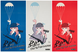 Babette Goes to War 1959 French Petite Red, White and Blue Film Movie Posters, Lefor-Openo