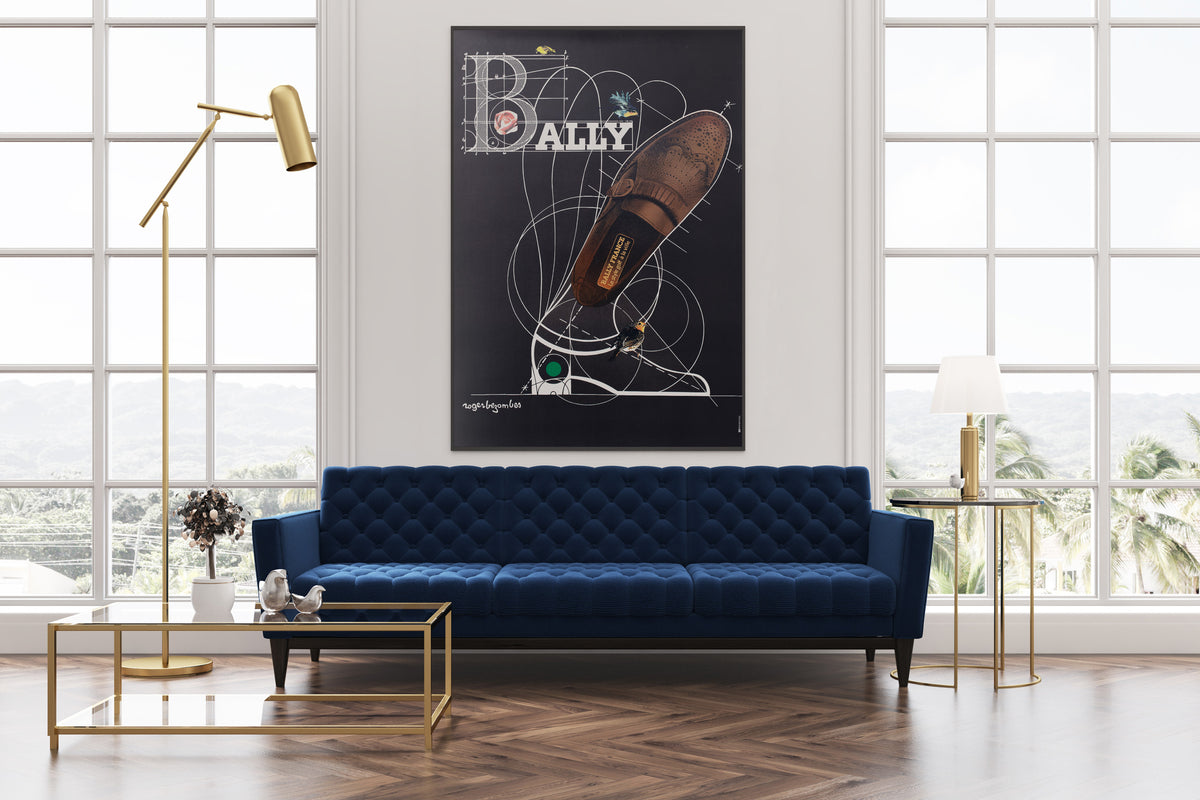 Bally c1980 Golf Shoe Advertising Poster 2 Roger Bezombes