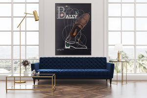 Bally c1980 Golf Shoe Advertising Poster 2 Roger Bezombes