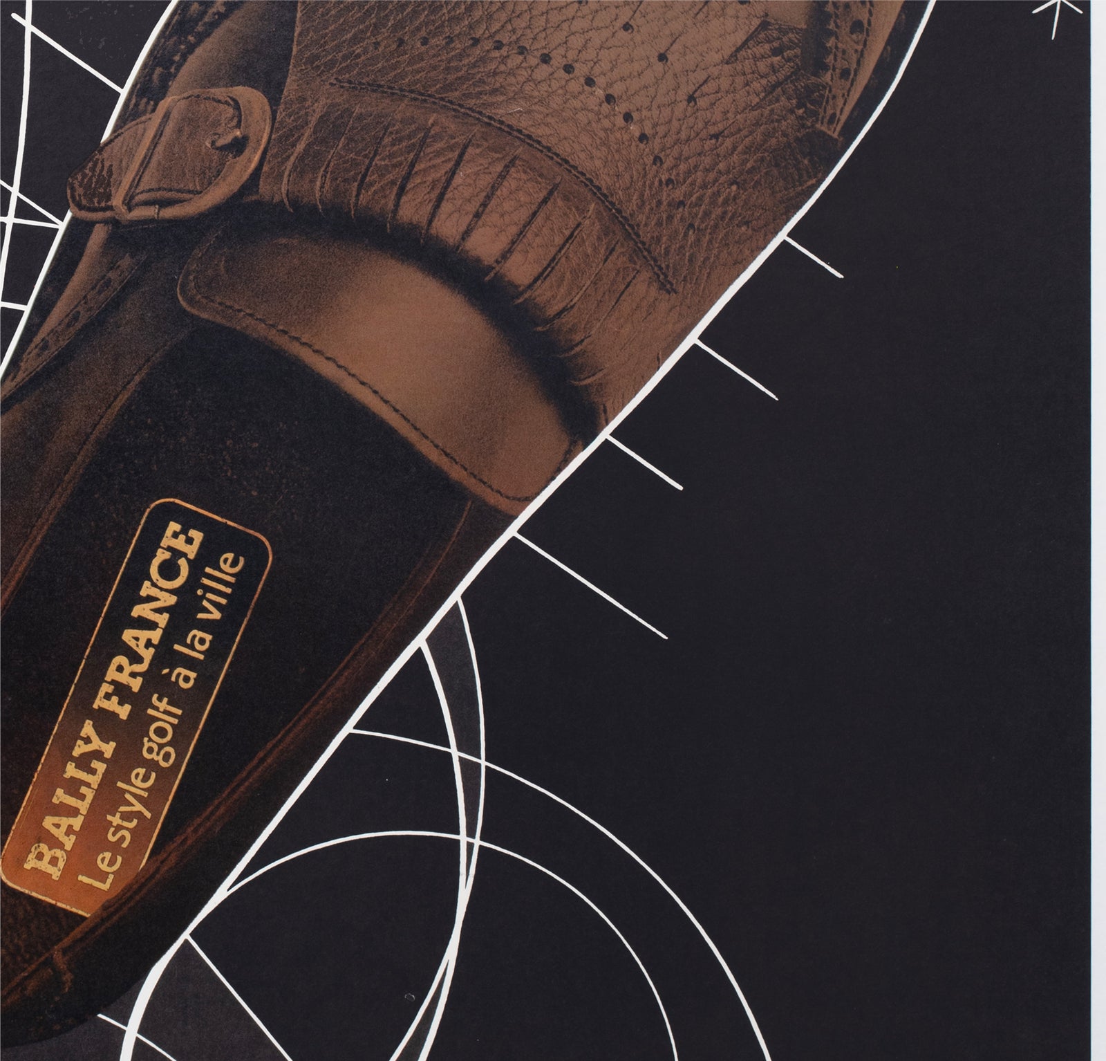 Bally c1980 Golf Shoe Advertising Poster 2 Roger Bezombes - detail