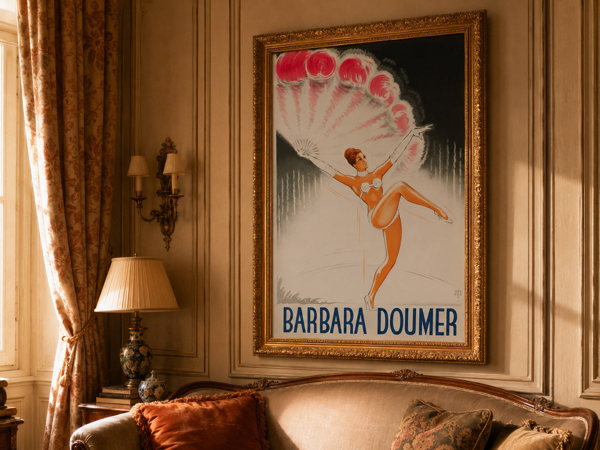 Barbara Doumer c1940 French Music Hall Showgirl Poster Maurice Harfort