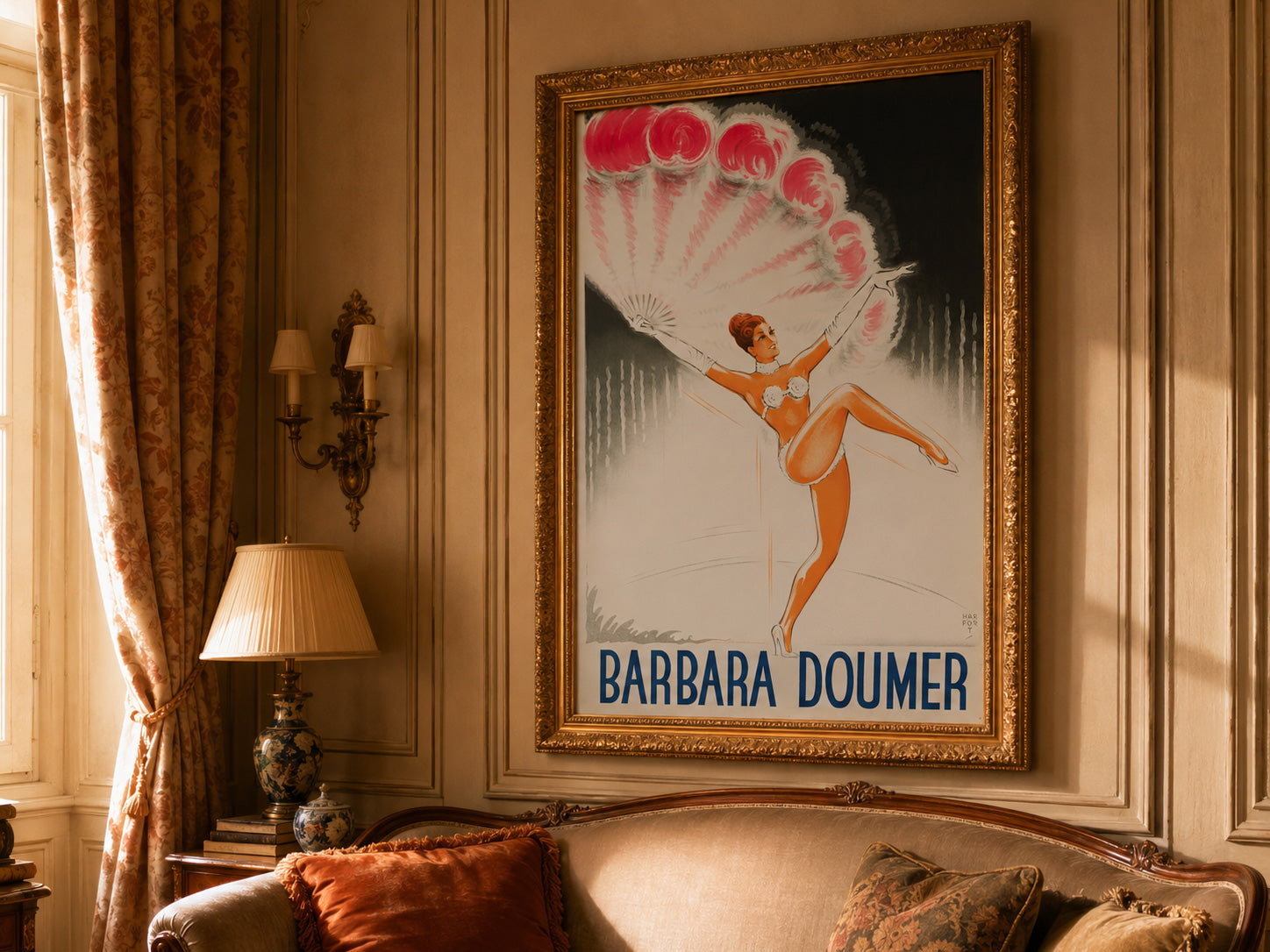 Barbara Doumer c1940 French Music Hall Showgirl Poster Maurice Harfort
