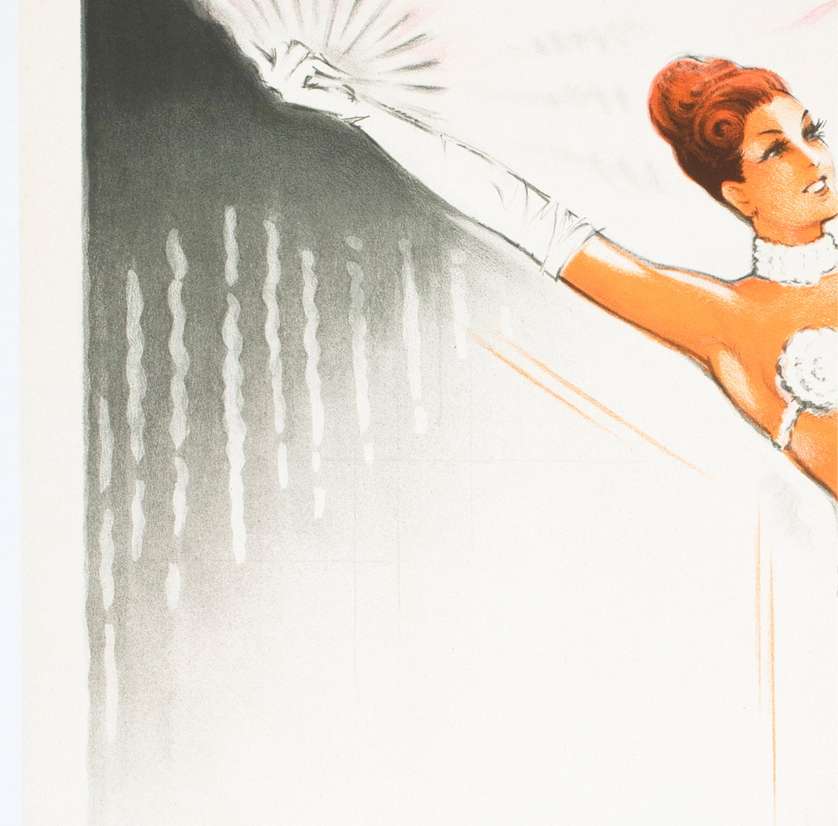Barbara Doumer c1940 French Music Hall Showgirl Poster Maurice Harfort - detail