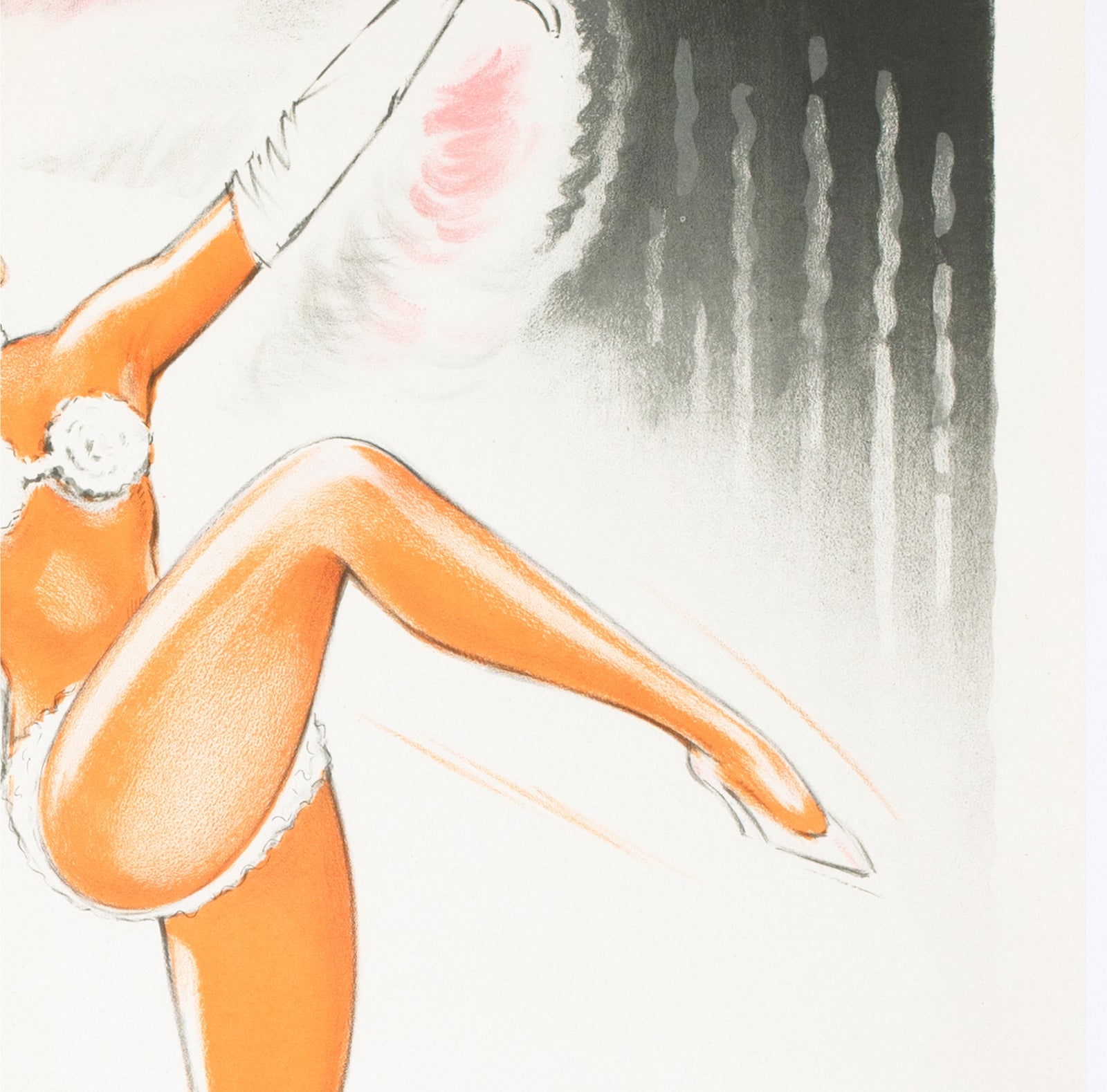 Barbara Doumer c1940 French Music Hall Showgirl Poster Maurice Harfort - detail