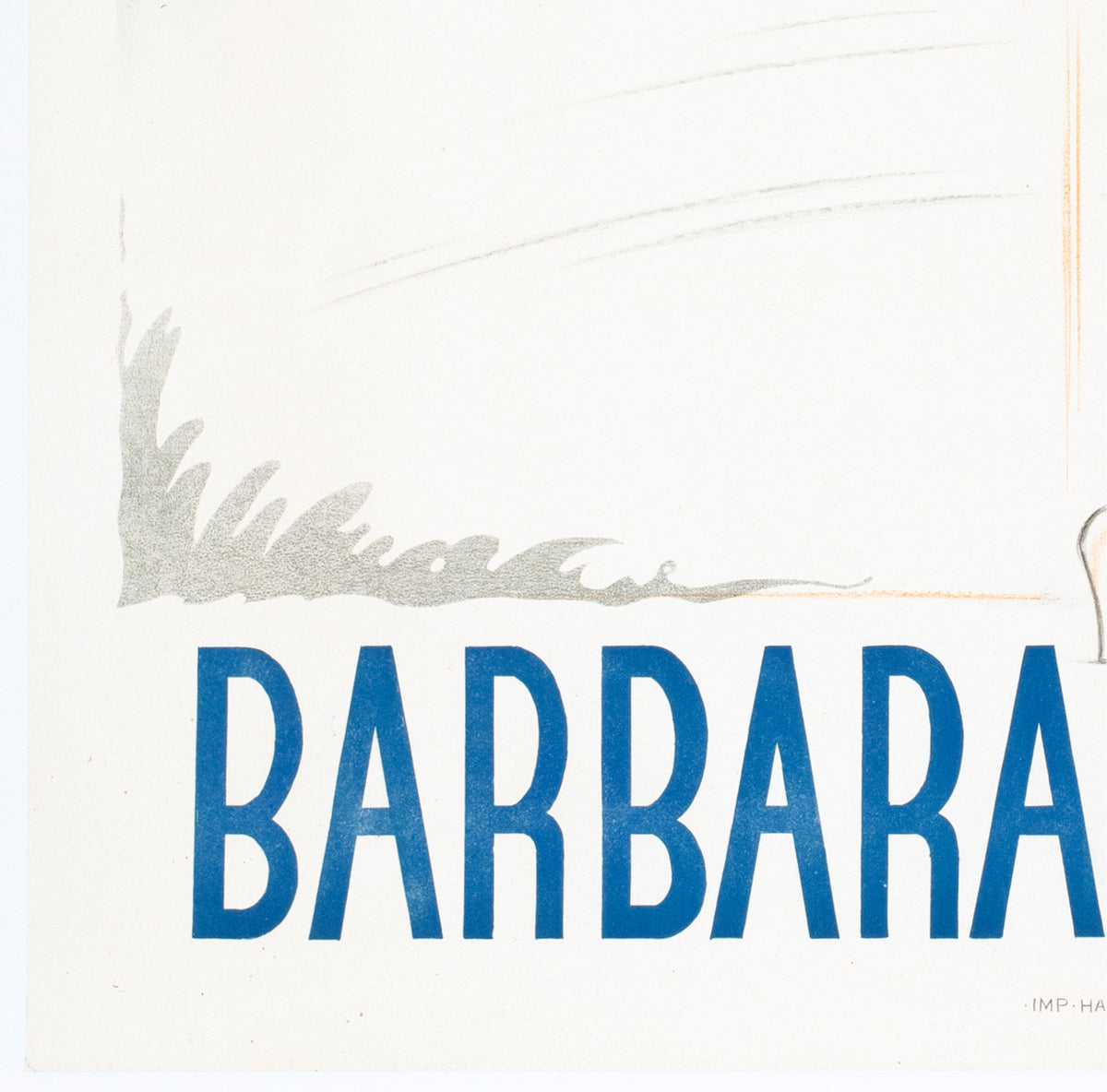 Barbara Doumer c1940 French Music Hall Showgirl Poster Maurice Harfort - detail