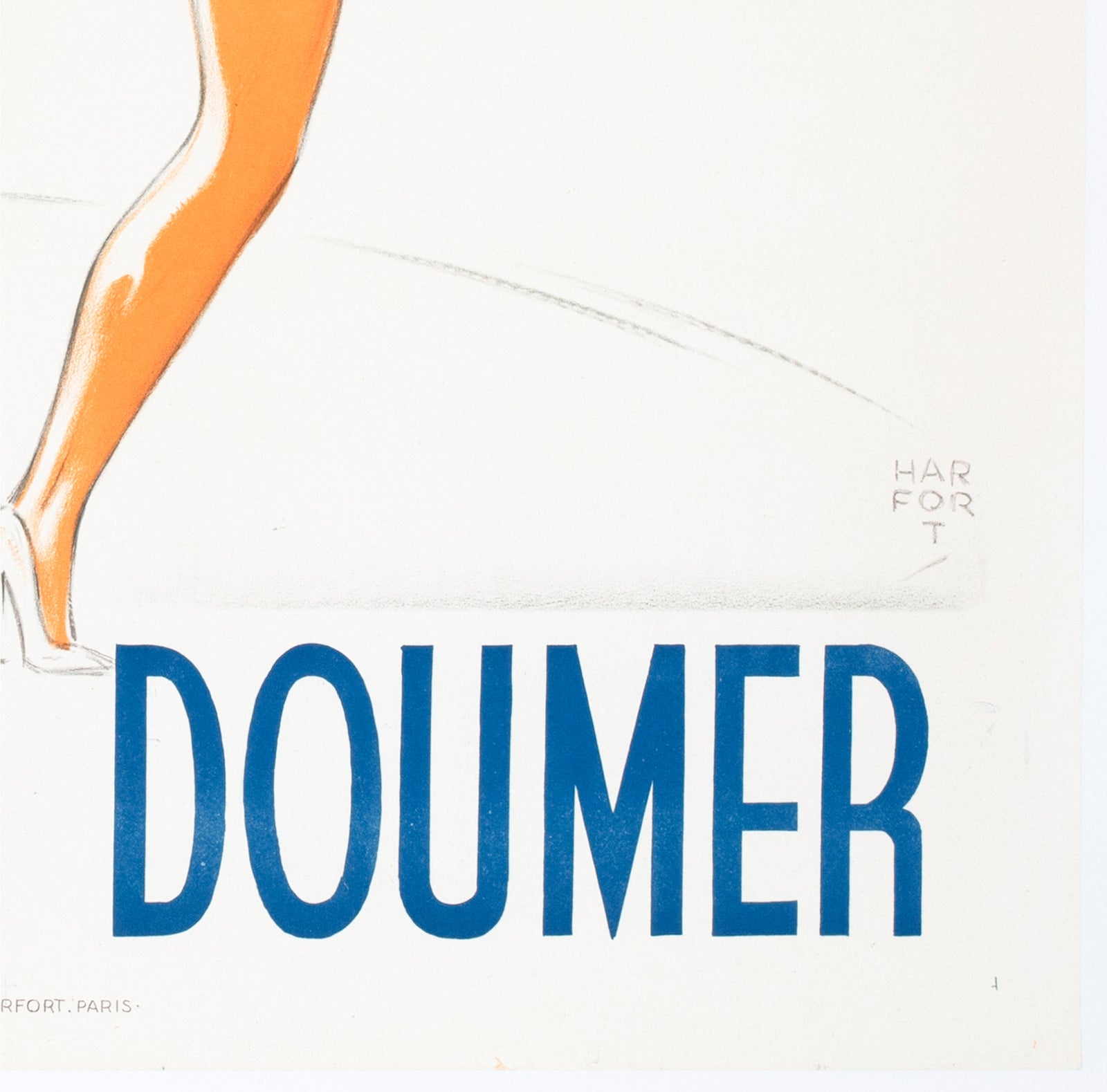 Barbara Doumer c1940 French Music Hall Showgirl Poster Maurice Harfort - detail
