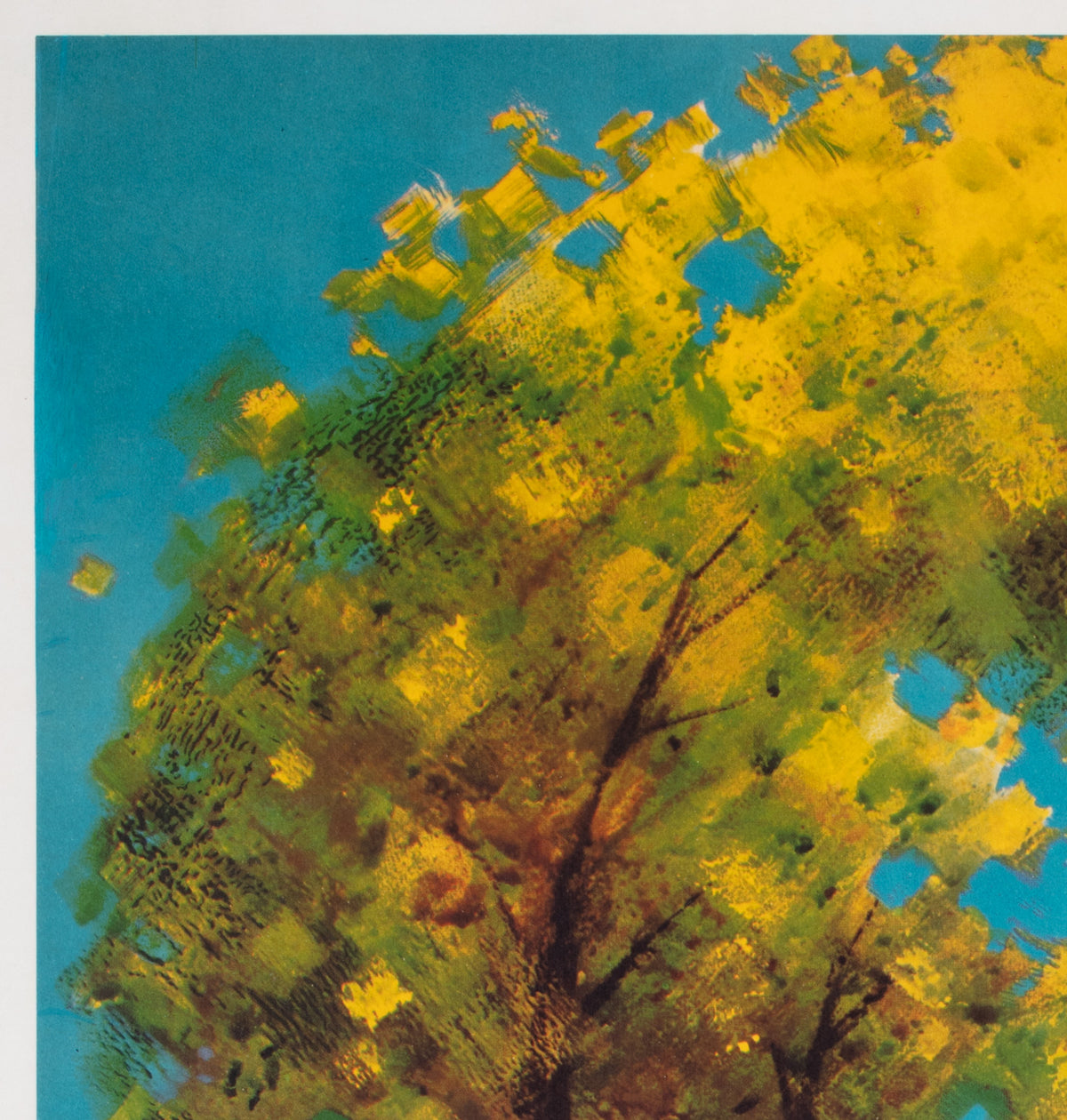 Barcelona Flower 1950s Travel Advertising Poster - detail