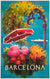 Barcelona Flower 1950s Travel Advertising Poster