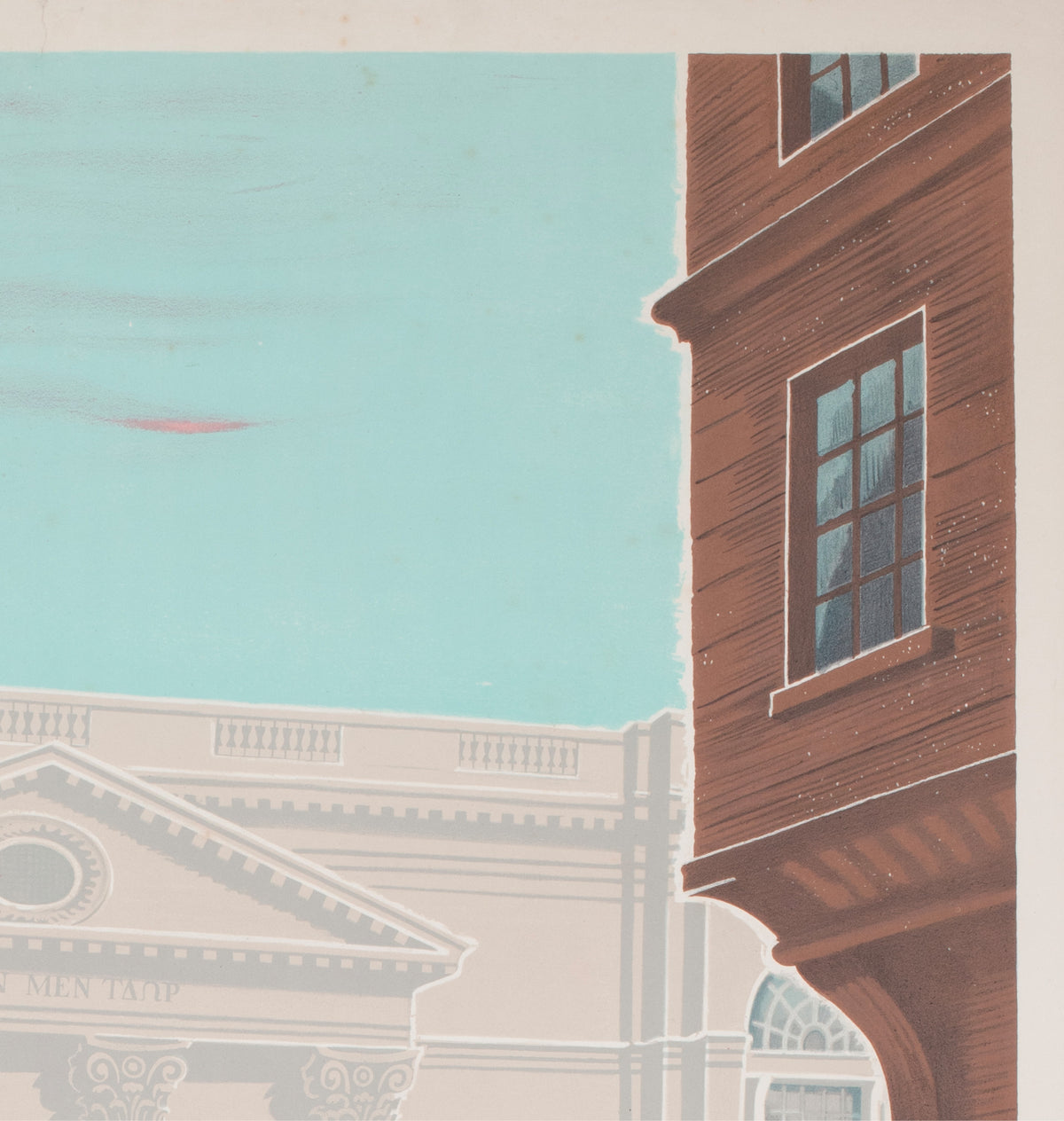 Bath 1960 British Railway Travel Poster Eric Fraser - detail