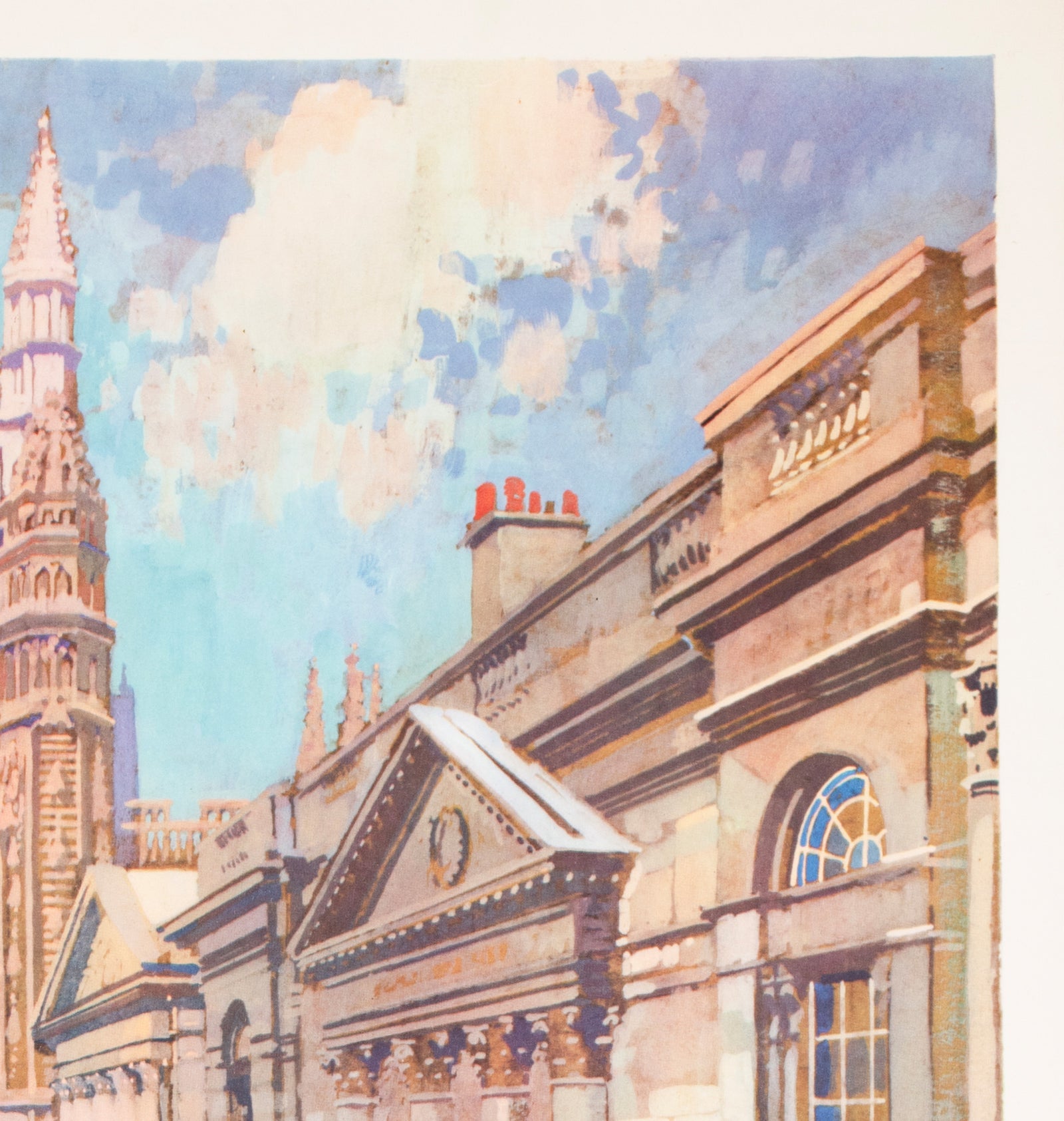 Bath The Georgian City 1955 British Railways Travel Poster Gordon Nicoll - detail