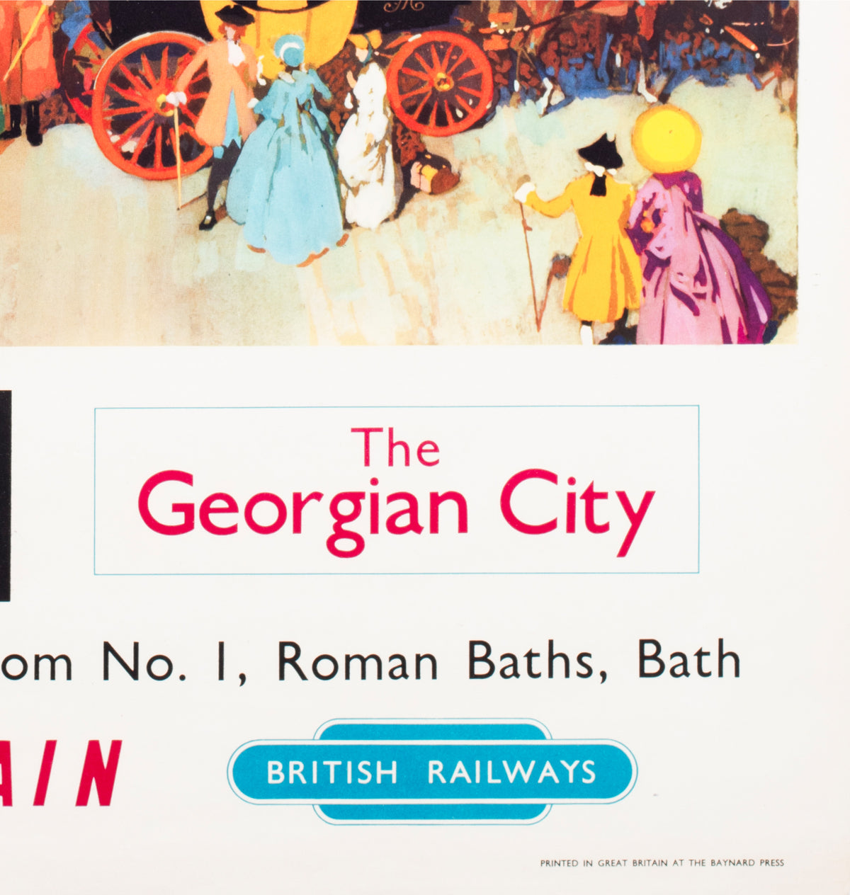 Bath The Georgian City 1955 British Railways Travel Poster Gordon Nicoll - detail