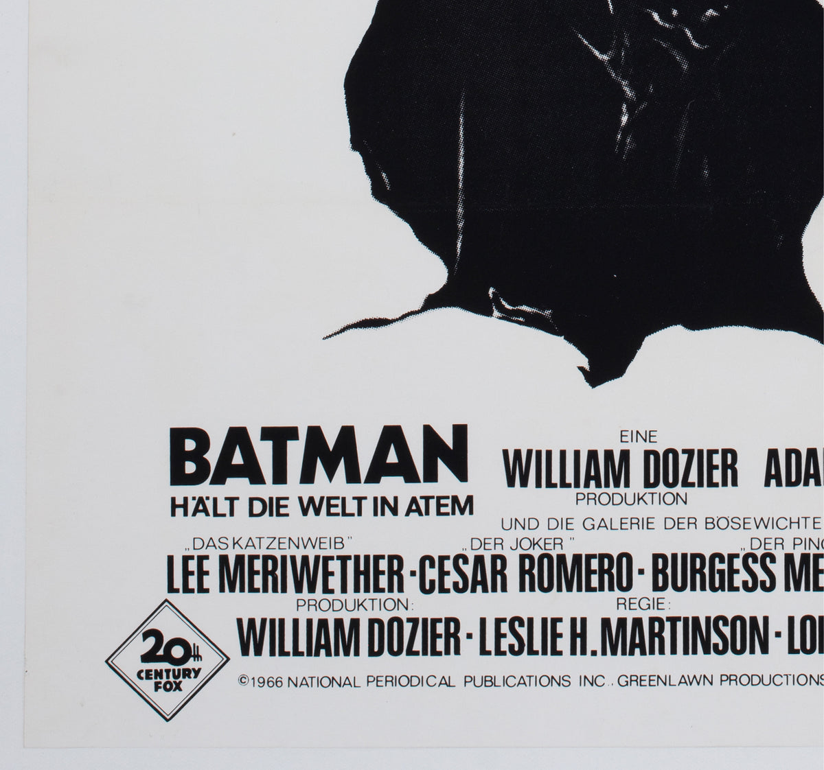 Batman 1970s German A1 Film Movie Poster Klaus Rutter - detail