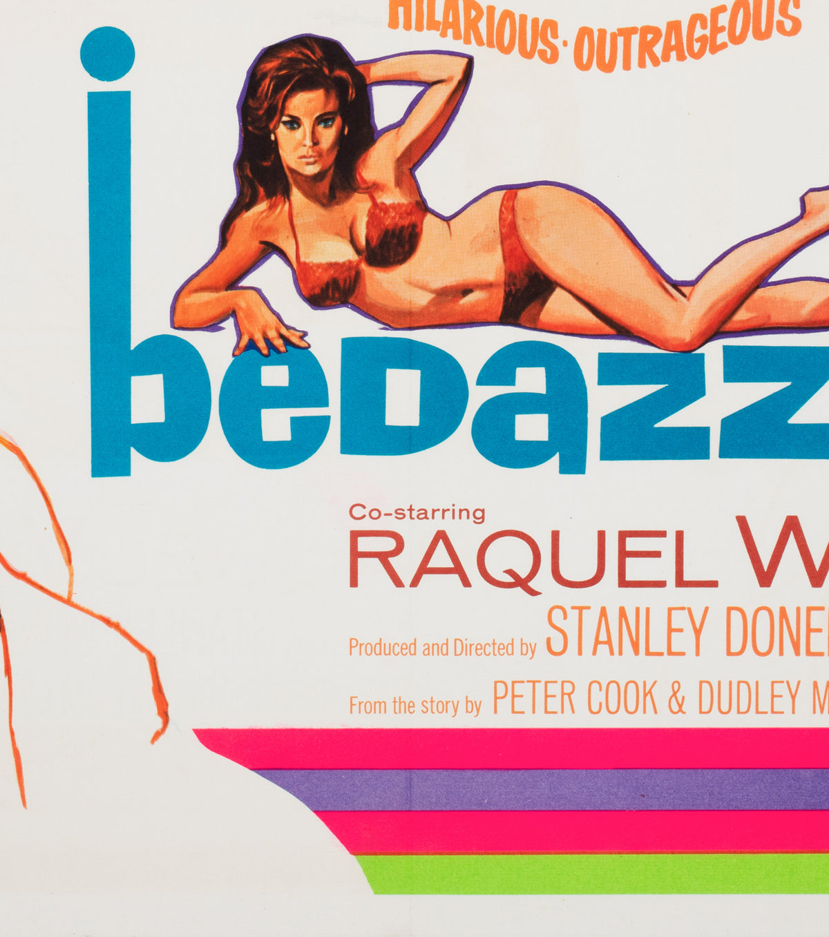 Bedazzled 1967 UK Quad Film Movie Poster, Tom Chantrell - detail