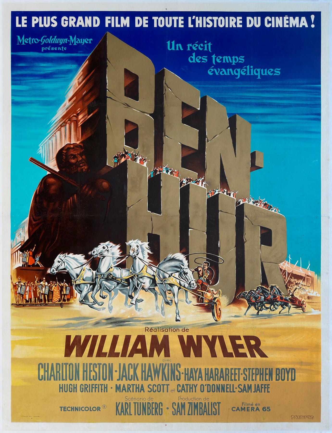 Ben Hur 1960 French Grande Style B Film Movie Poster