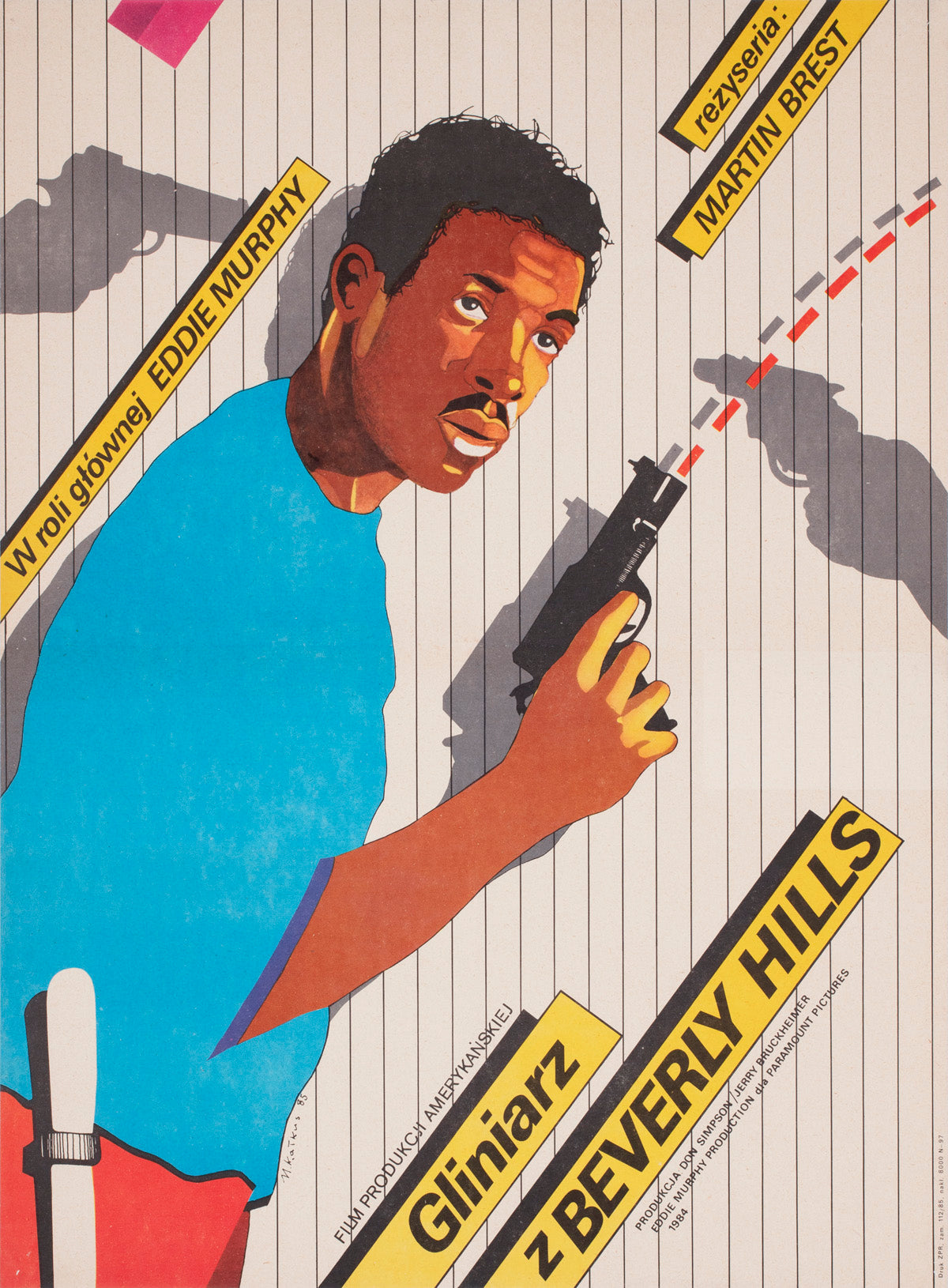 beverly hills cop 1985 polish film movie poster kalkus maciej