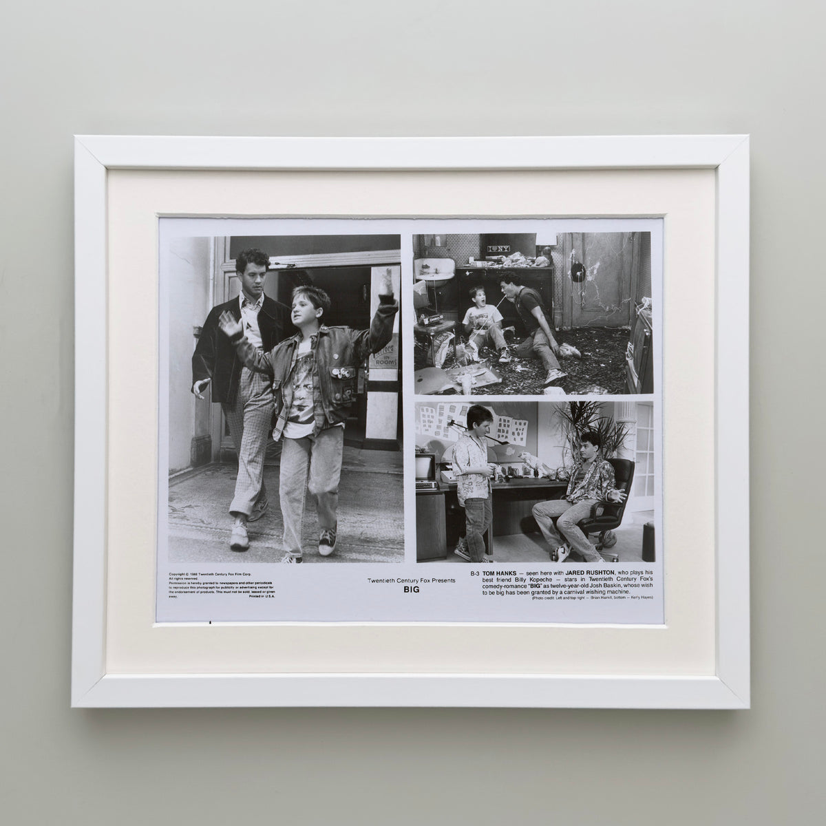 Big 1988 Film Movie Press Publicity Still Framed