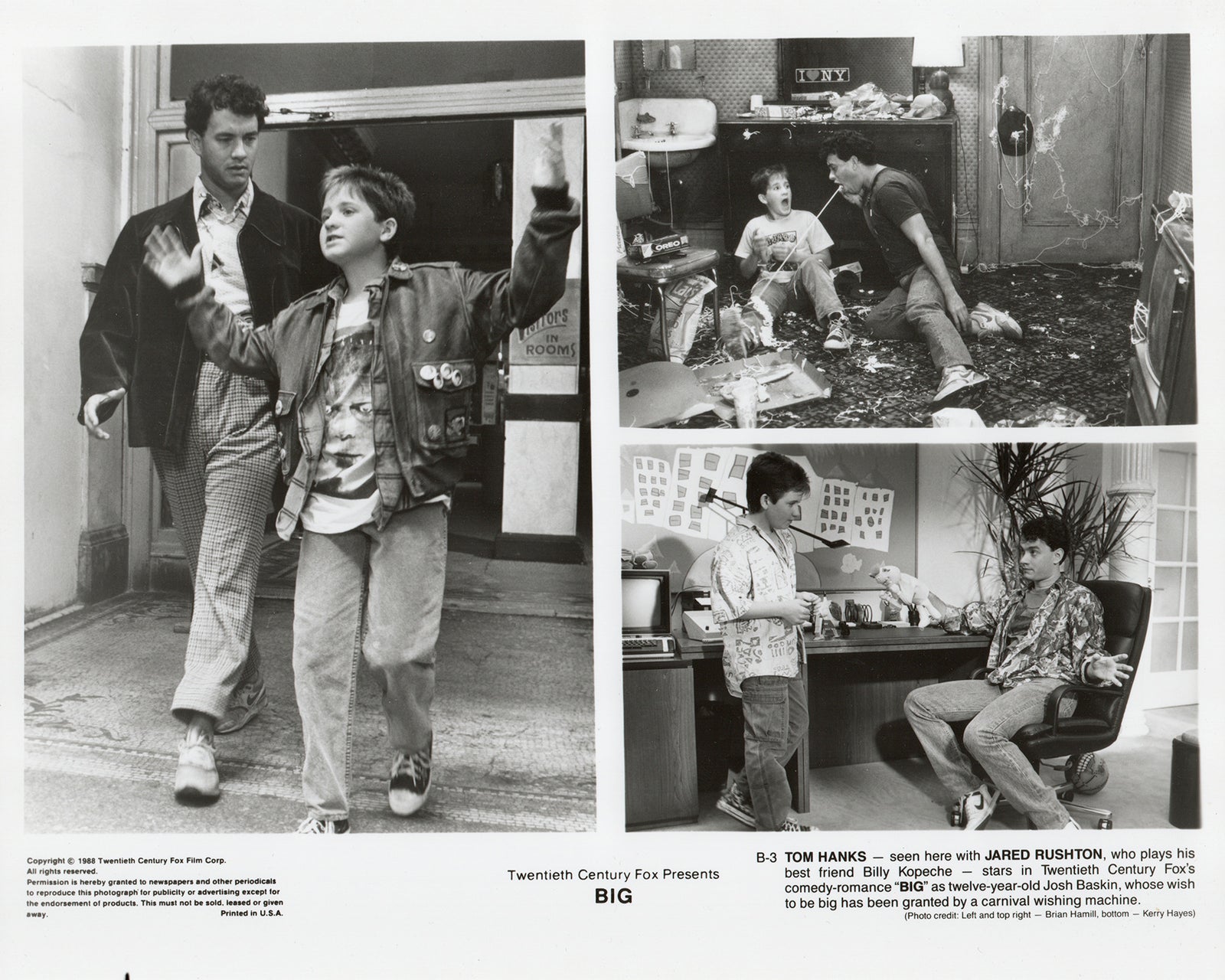 Big 1988 Film Movie Press Publicity Still Framed