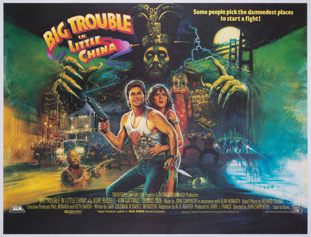 Big Trouble In Little China 1986 UK Quad Film Movie Poster Brian Bysouth