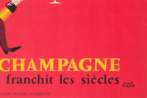 Billecart 1970 French Champagne Advertising Poster, Herve Morvan - detail