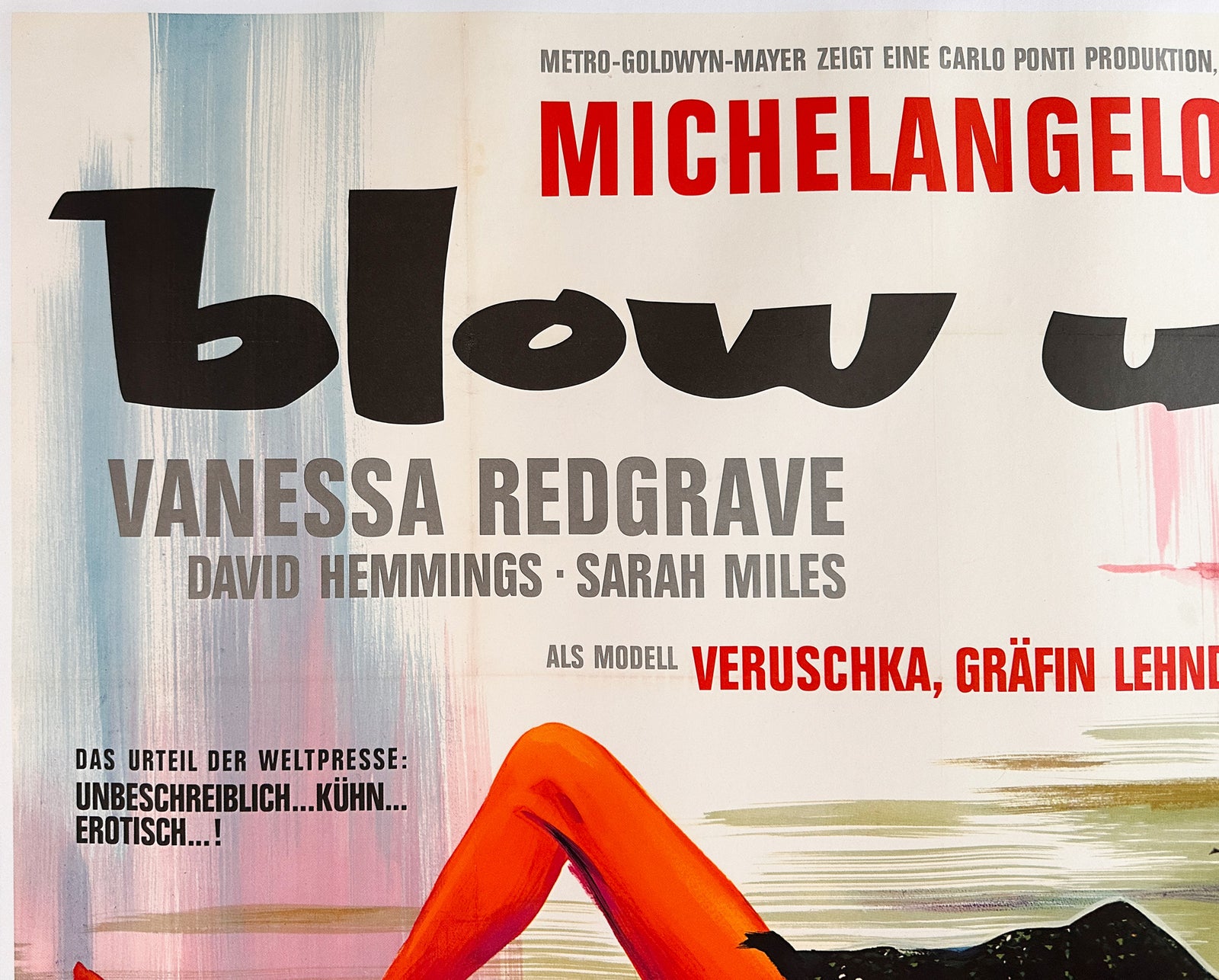 Blow Up 1967 German A0 Film Movie  Poster, Braun - detail
