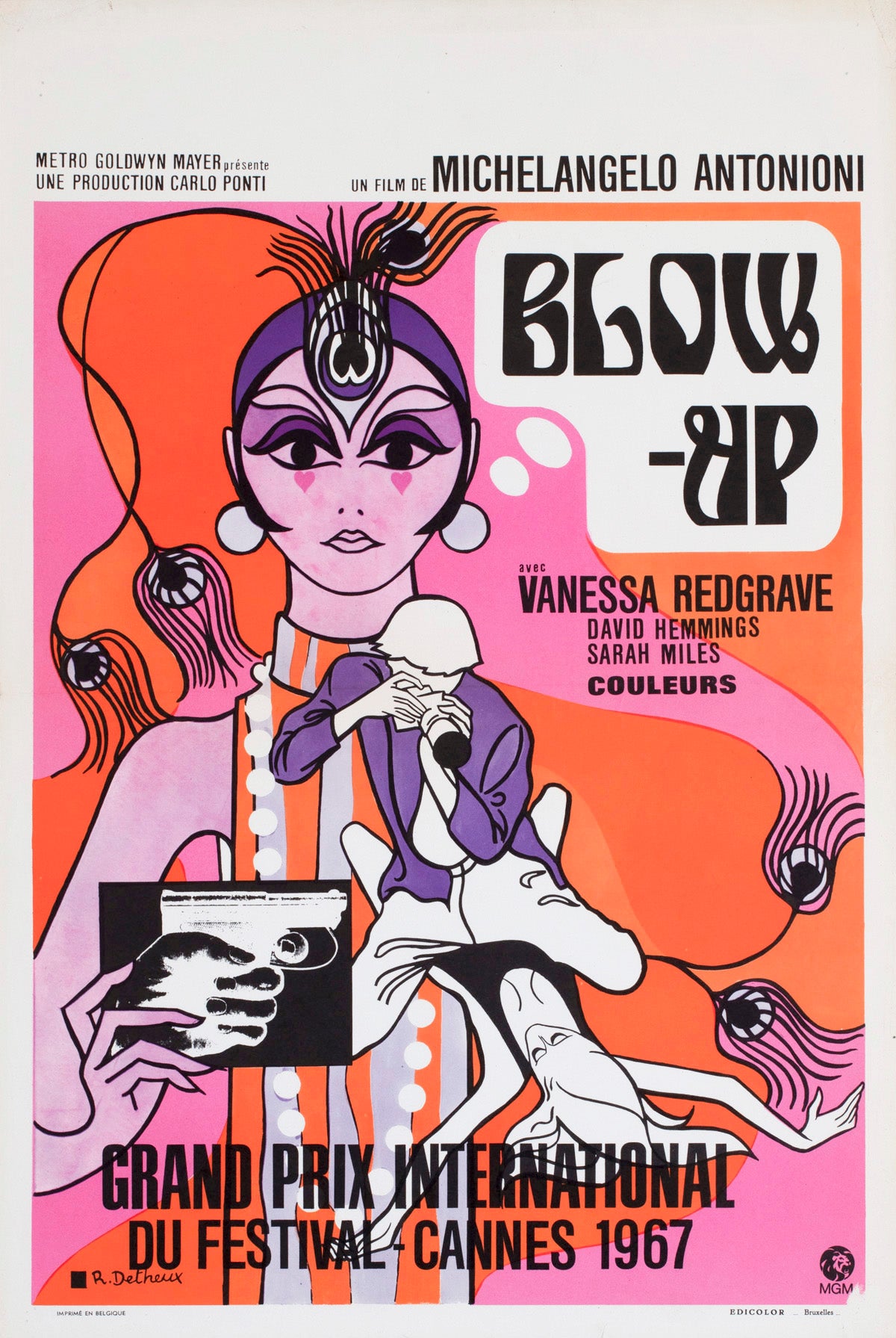 Blow up 1966 Belgian Film Movie Poster Delheux 