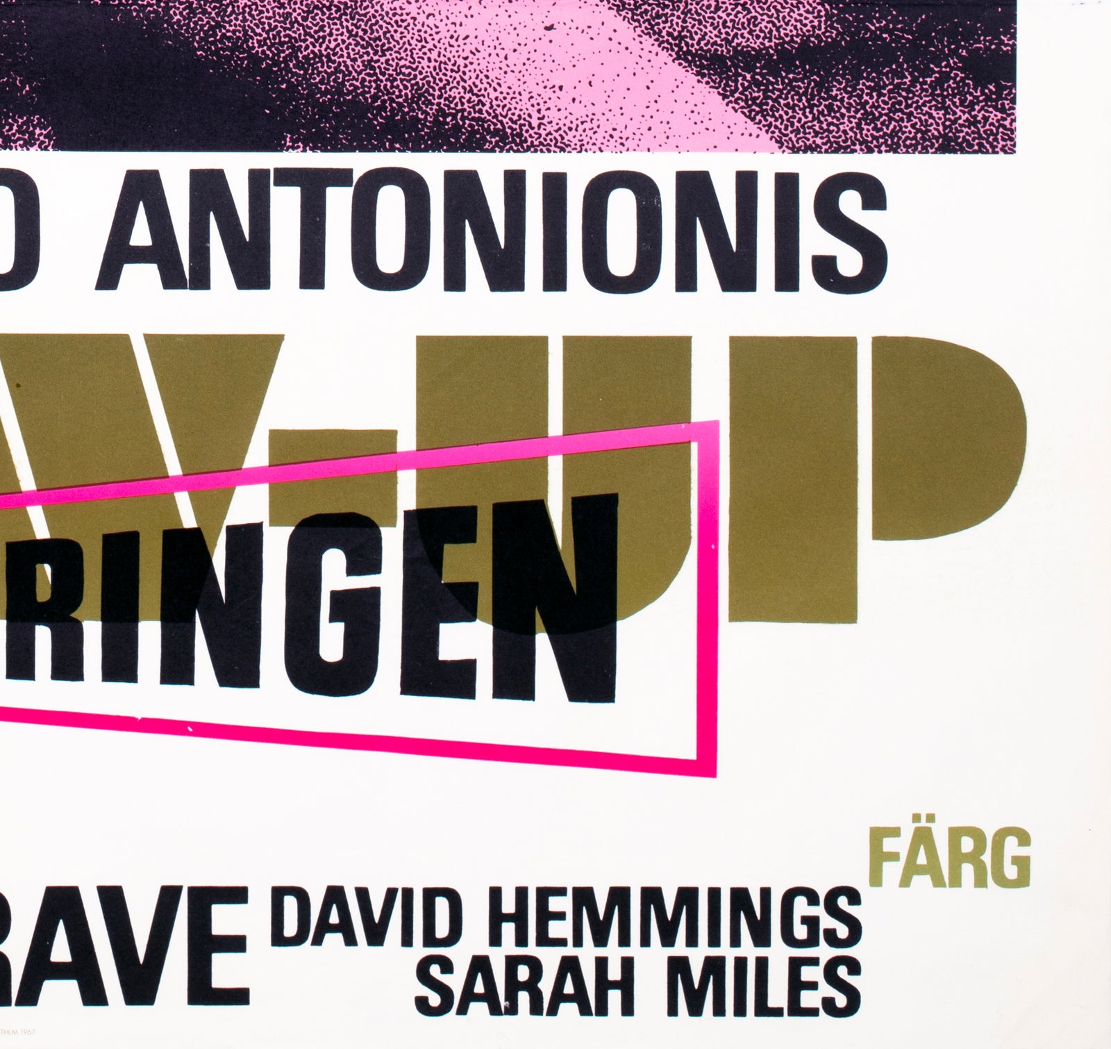 Blow up 1966 Swedish Film Poster - detail