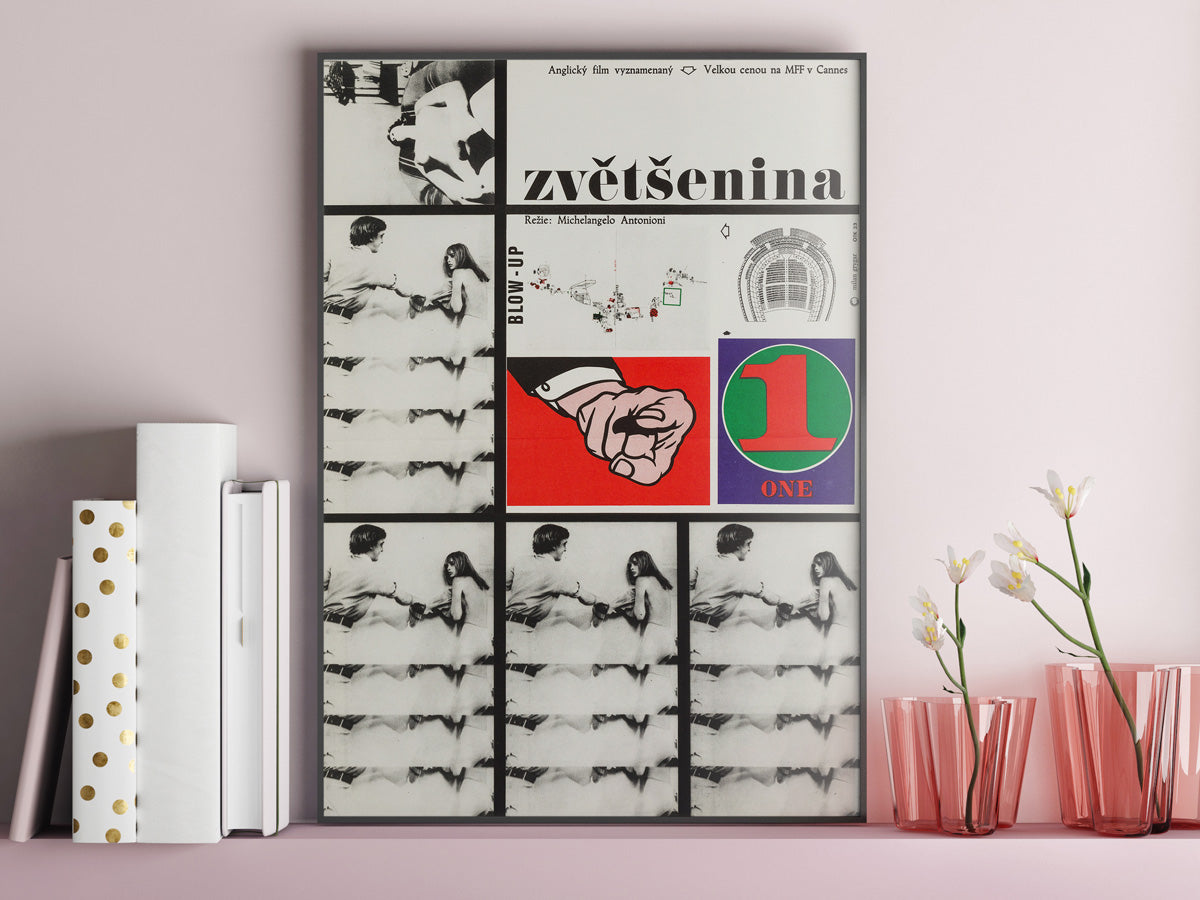 Blow-up 1968 Czech A3 Film Movie Poster, Milan Grygar