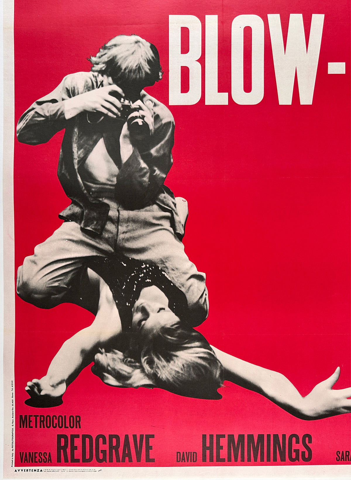 Blow-up 1970s Italian 2 Foglio Film Movie  Poster - detail