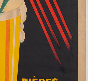 Brasserie Lengrand Frog 1926 French Alcohol Advertising Poster, Paul Nefri - detail