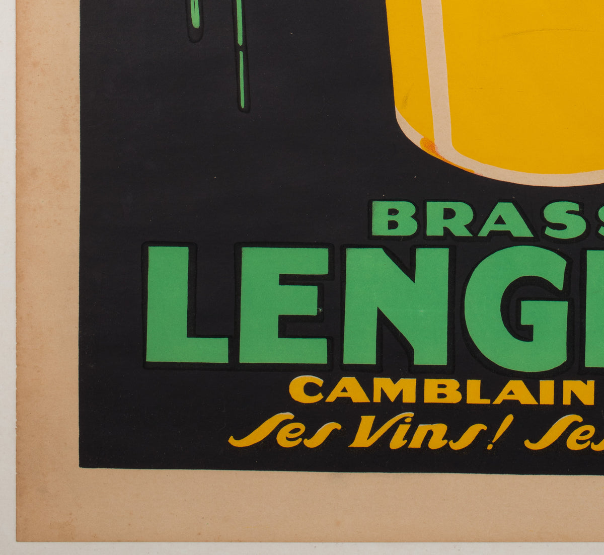 Brasserie Lengrand Frog 1926 French Alcohol Advertising Poster, Paul Nefri - detail