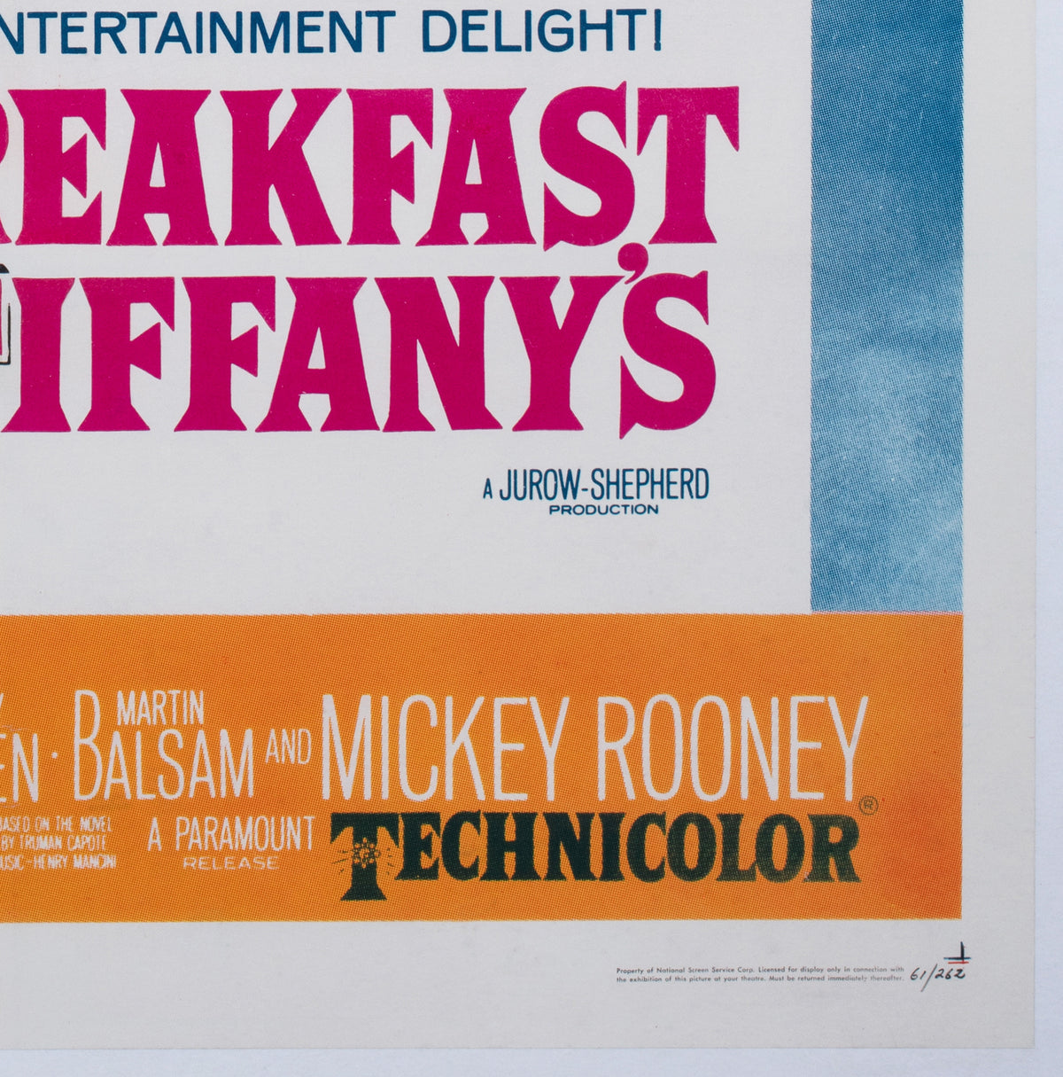 Breakfast at Tiffanys 1961 US 1 Sheet Film Movie Poster Robert McGinnis - detail
