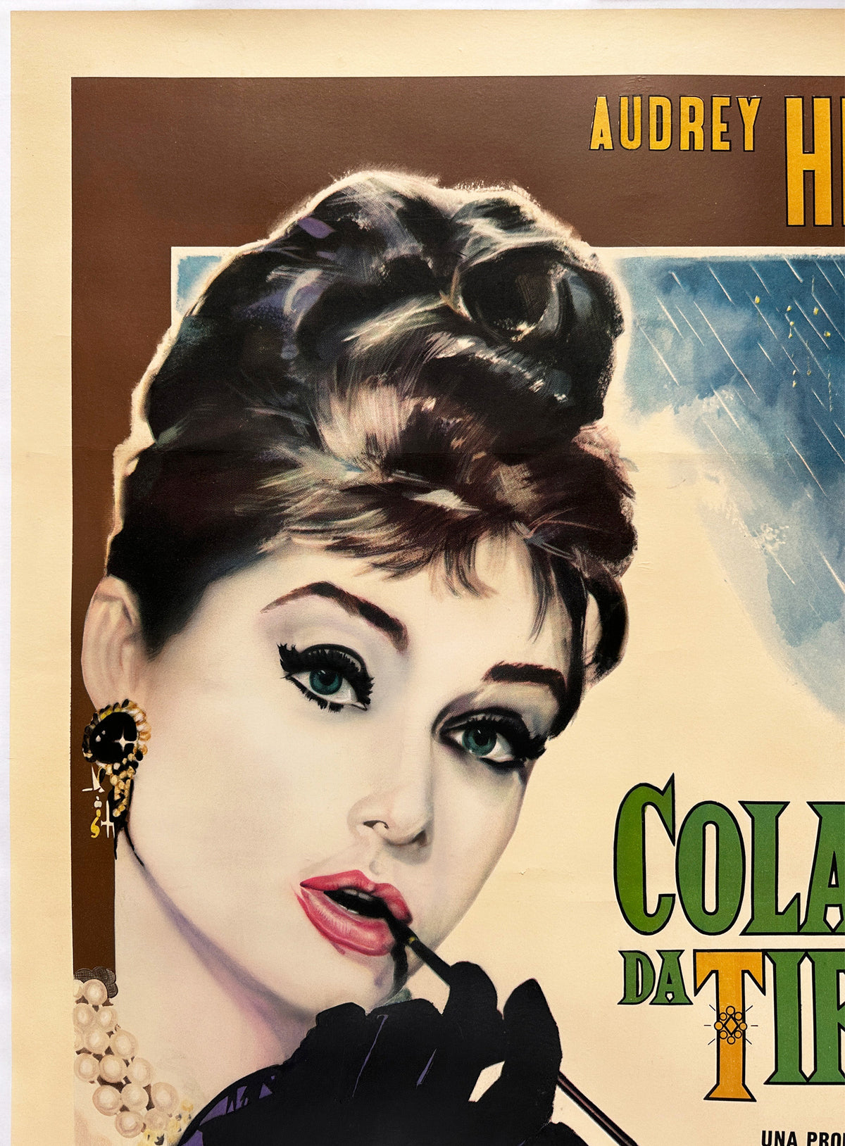 Breakfast at Tiffanys 1962 Italian 2 Foglio Film Poster Enzo Nistri - detail