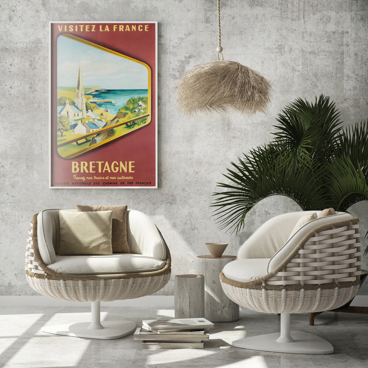 Bretagne 1953 SNCF French Railway Travel Advertising Poster Jean Garcia