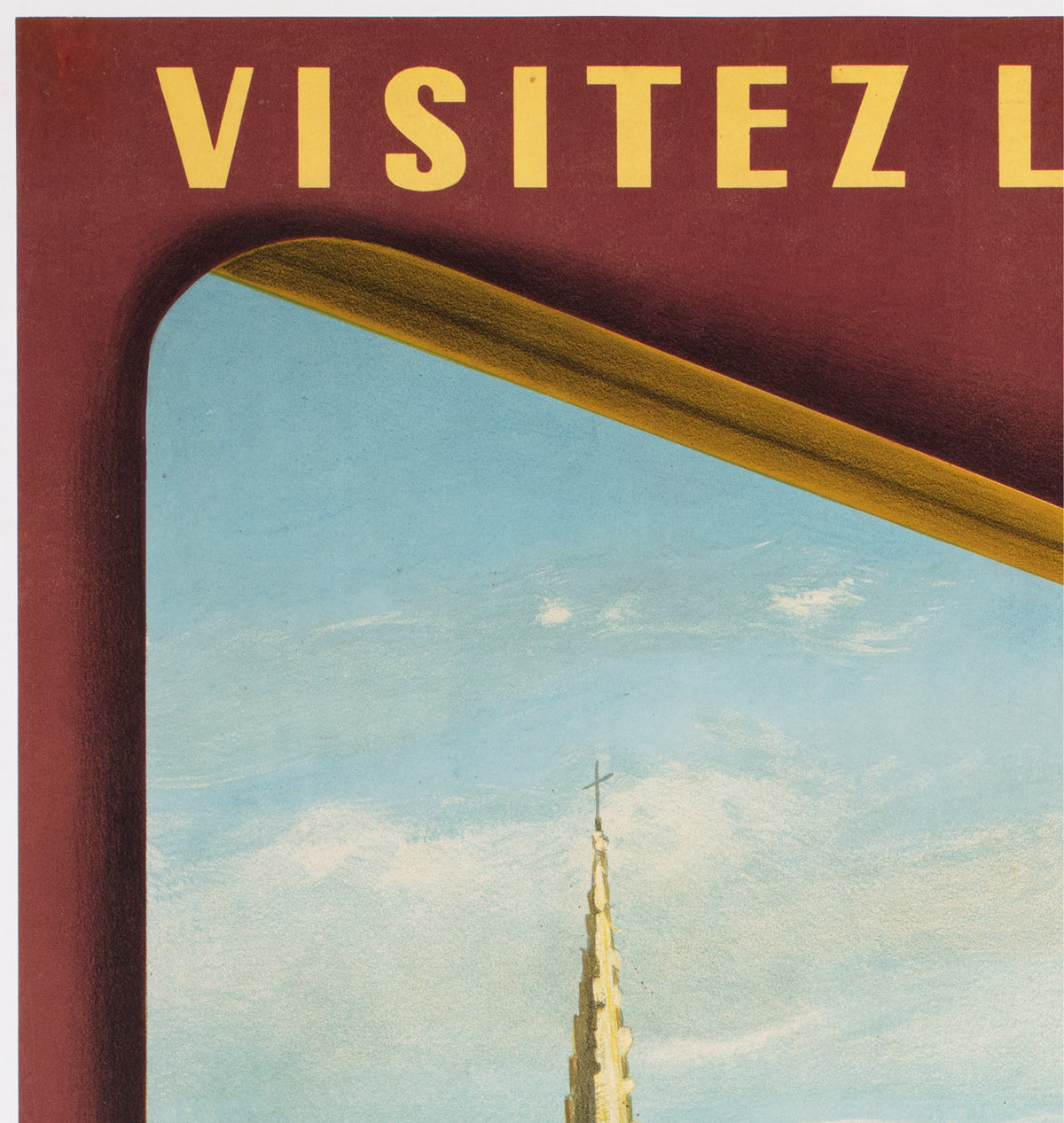 Bretagne 1953 SNCF French Railway Travel Advertising Poster Jean Garcia - detail