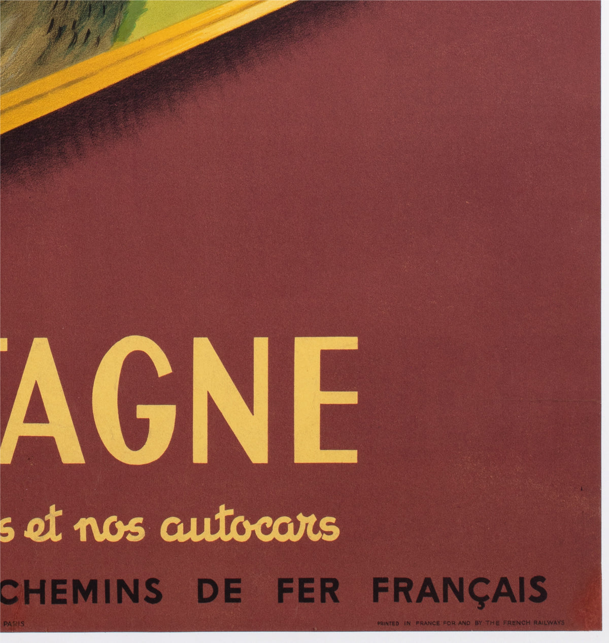 Bretagne 1953 SNCF French Railway Travel Advertising Poster Jean Garcia - detail