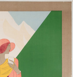 Brides les Bains 1929 French Railway Travel Advertising Poster, Leon Benigni - detail