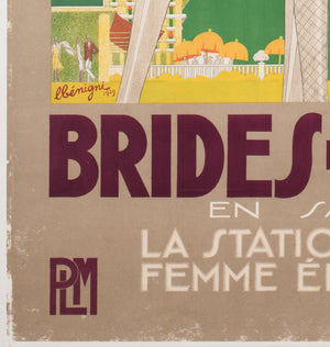 Brides les Bains 1929 French Railway Travel Advertising Poster, Leon Benigni - detail