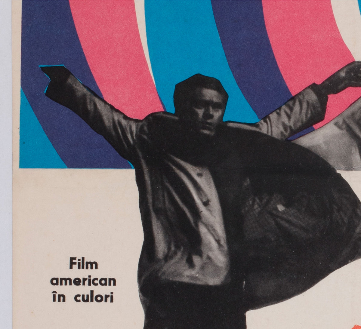 Bullitt 1968 Romanian Film Movie Poster Steve McQueen - detail