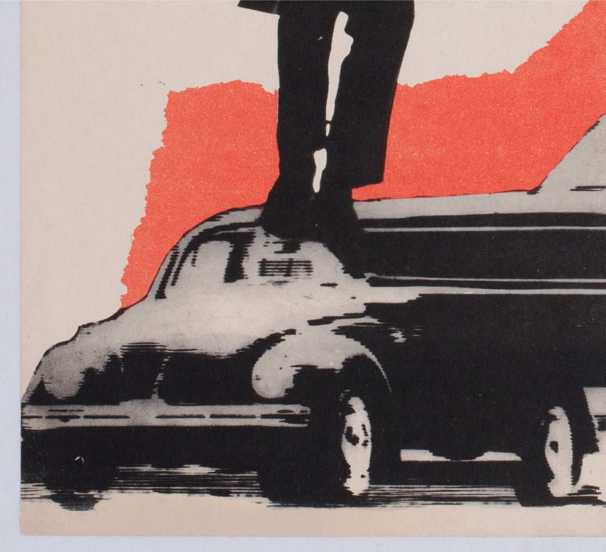 Bullitt 1968 Romanian Film Movie Poster Steve McQueen - detail