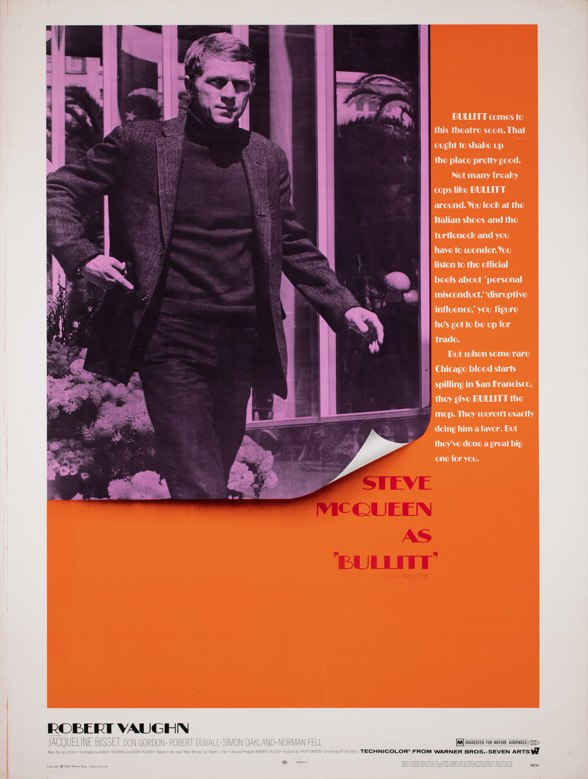 Bullitt 1968 US 30x40 Film Movie Poster