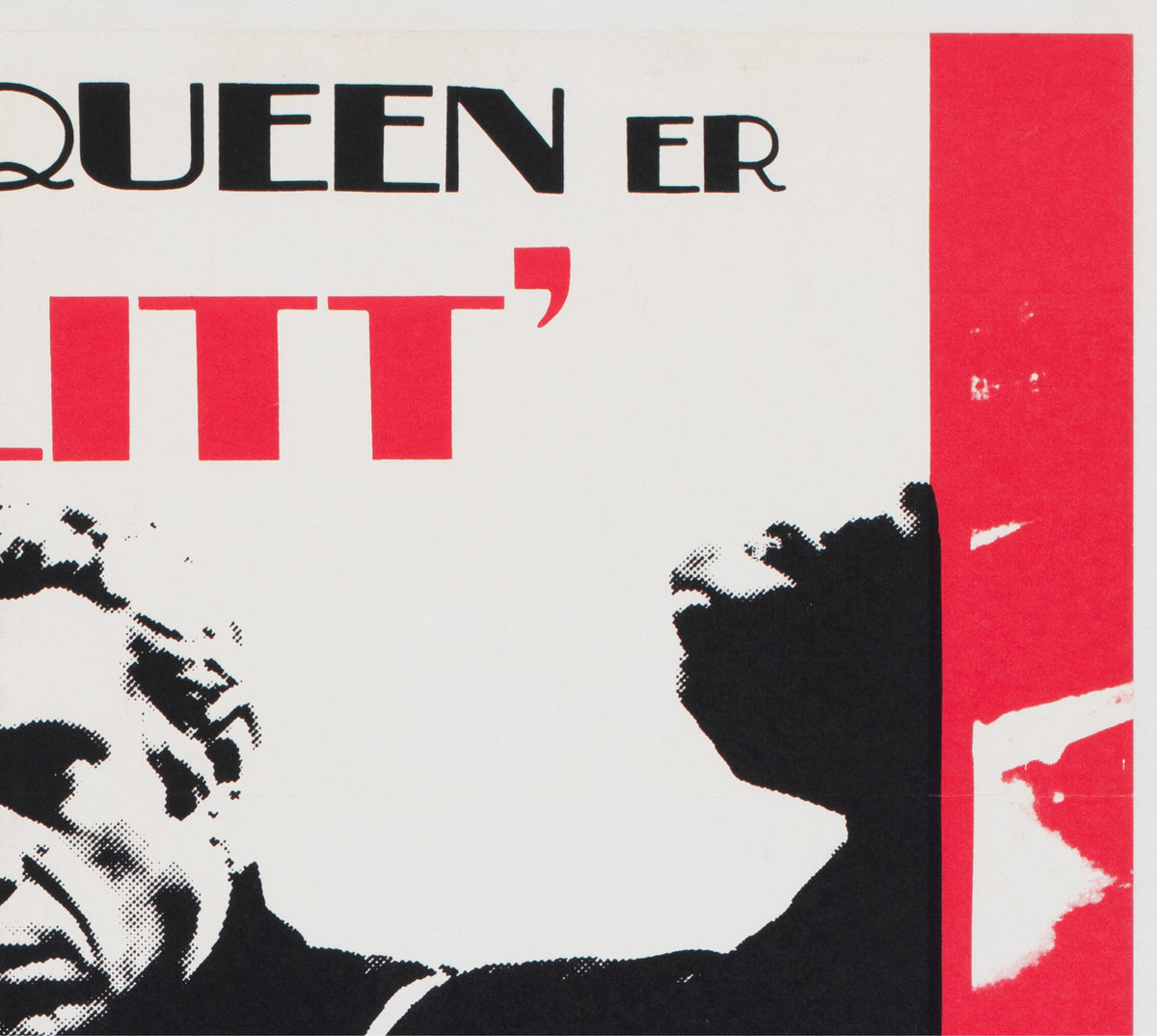 Bullitt 1969 Danish 1 Sheet Film Movie Movie Poster, Steve McQueen - detail