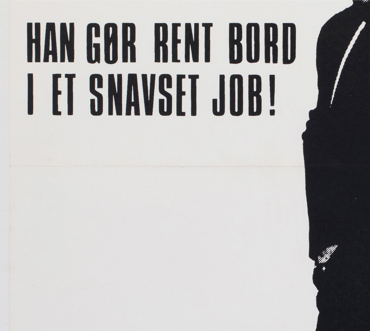 Bullitt 1969 Danish 1 Sheet Film Movie Movie Poster, Steve McQueen - detail