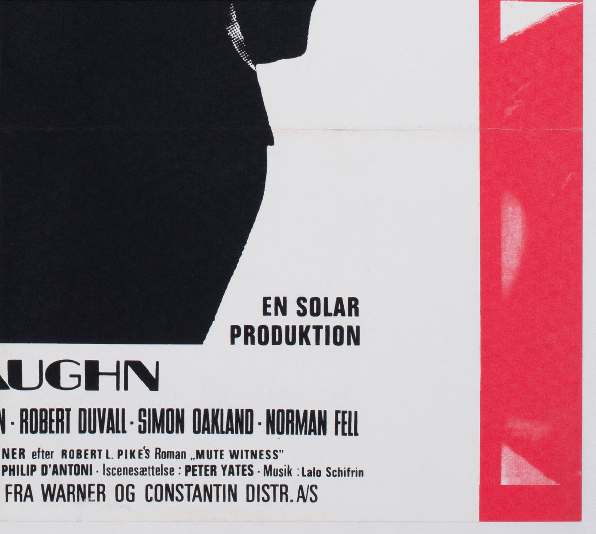 Bullitt 1969 Danish 1 Sheet Film Movie Movie Poster, Steve McQueen - detail