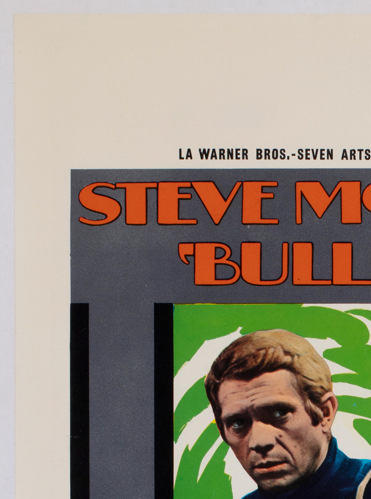 Bullitt 1969 Italian Locandina Movie Film Poster, Renato Ferrini - detail