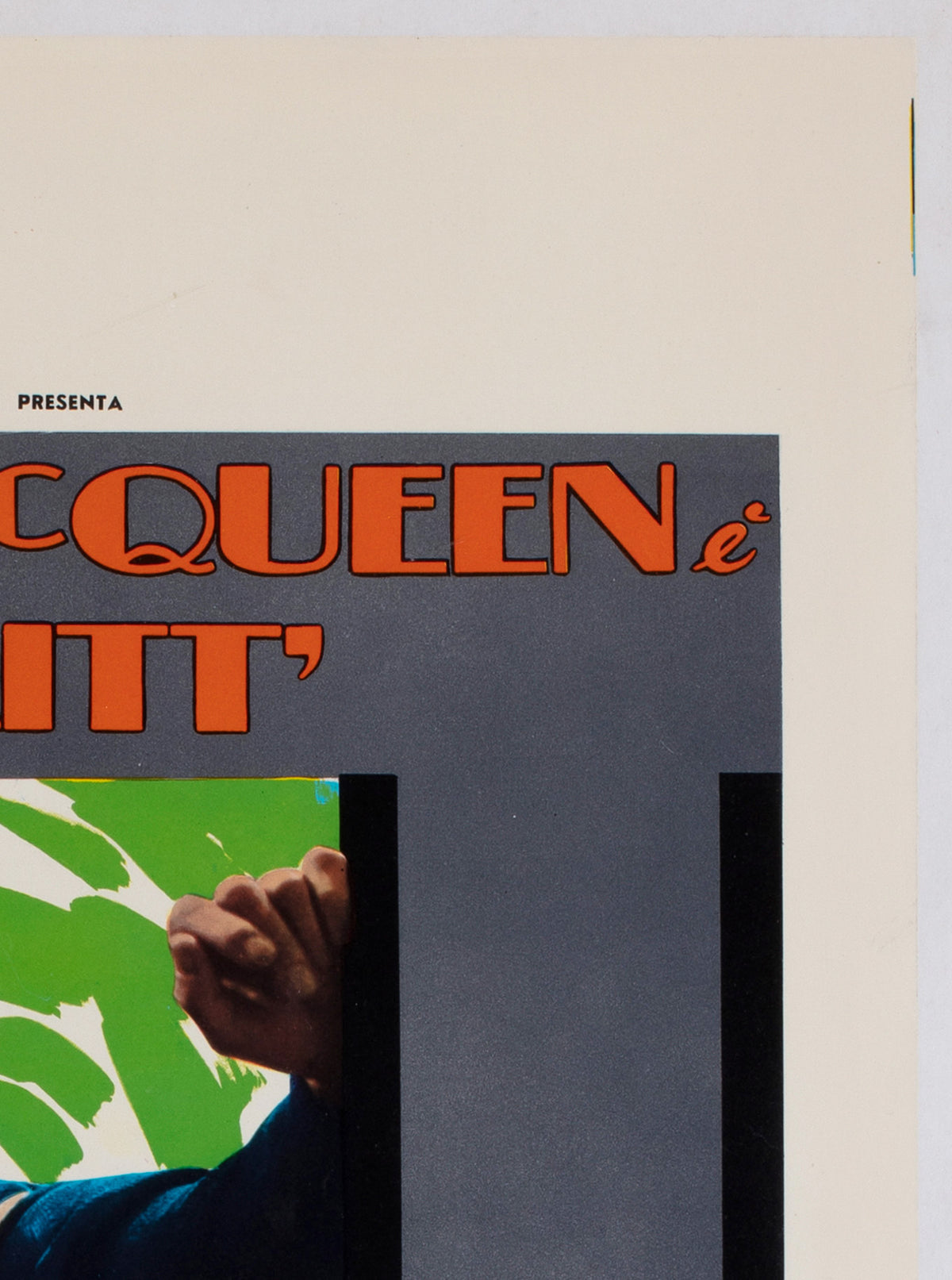 Bullitt 1969 Italian Locandina Movie Film Poster, Renato Ferrini - detail