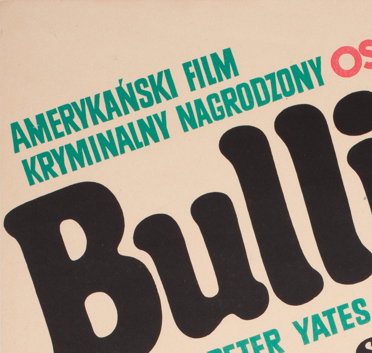 Bullitt 1971 Polish A1 Film Movie Poster, Marian Stachurski - details