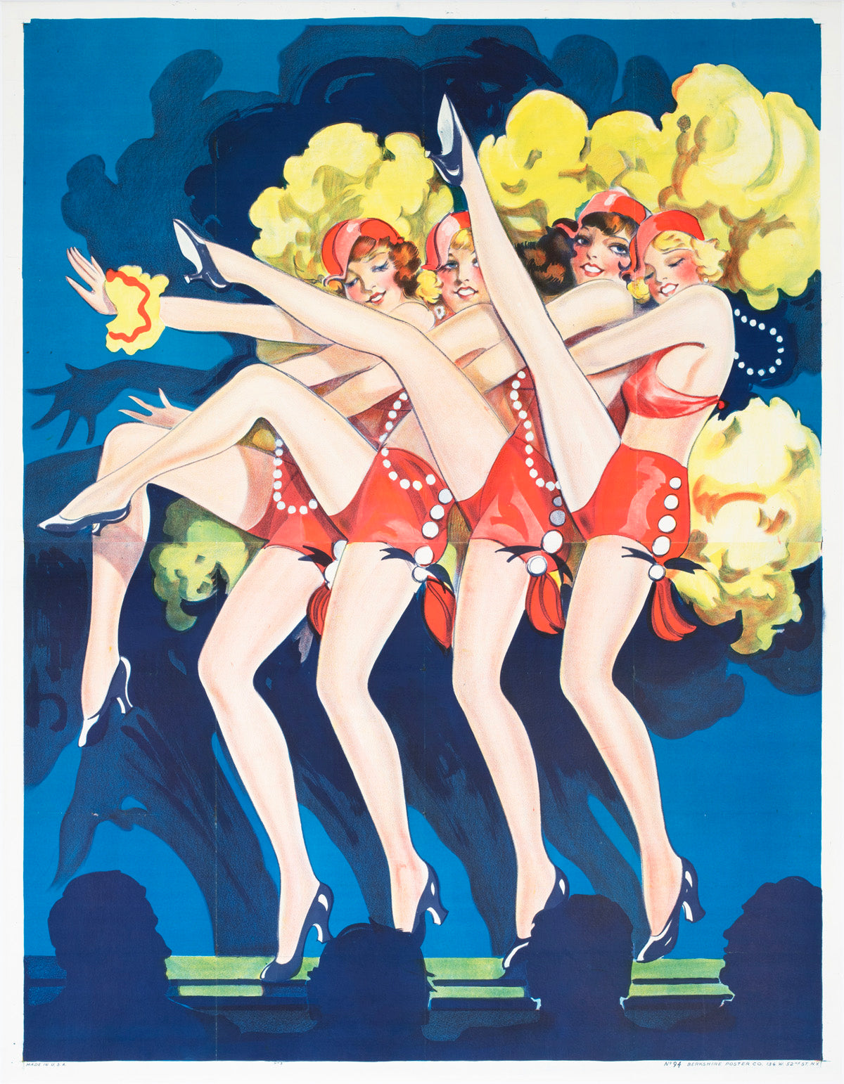 Burlesque Showgirls c1930 American Theatre Advertising Poster
