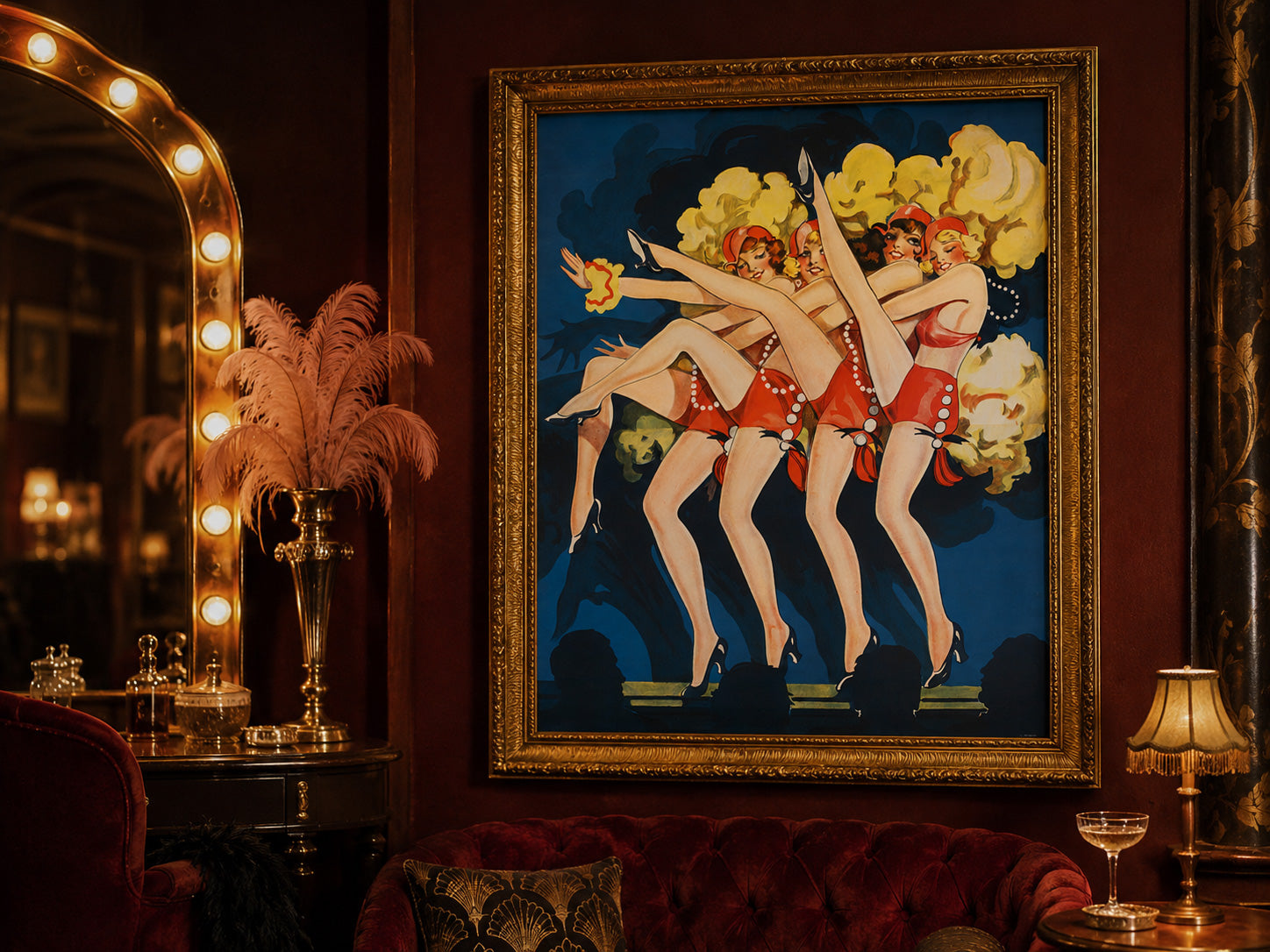 Burlesque Showgirls c1930 American Theatre Advertising Poster